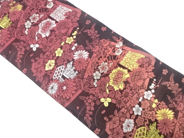 Japanese Kimono / Antique / Nagoya Obi Silk